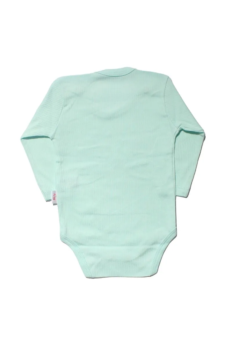 Unisex Raporlu Su Yeşili Uzun Kollu Çıtçıtlı Zıbın