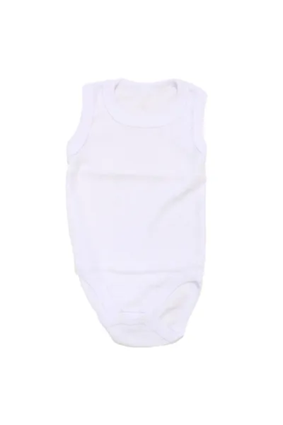 Unisex Beyaz Raporlu Kısa Kol Çıtçıtlı Body Zıbın