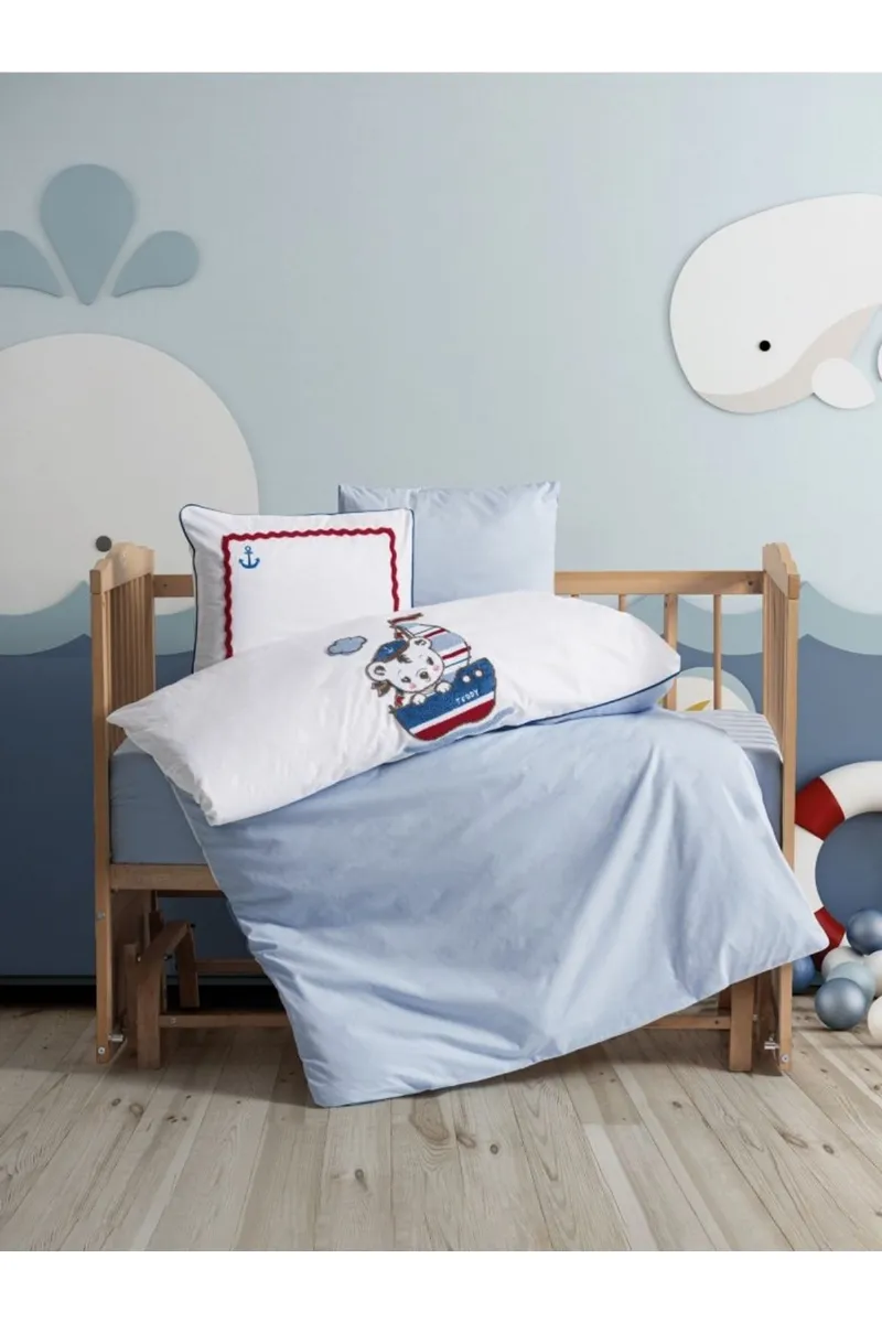 Cotton Box Punch Ranforce Nakışlı Bebek Nevresim Takımı Miniyo