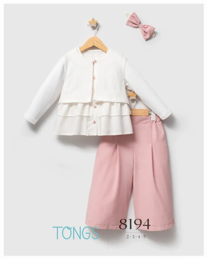 Tongs Yazlık Üçlü Takım 8194 Pembe