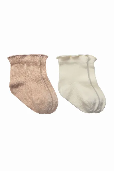 Bistyle 2li̇ Penye Soket Çorap Aksesuarlı Cute Ruffle 10153 Kahve
