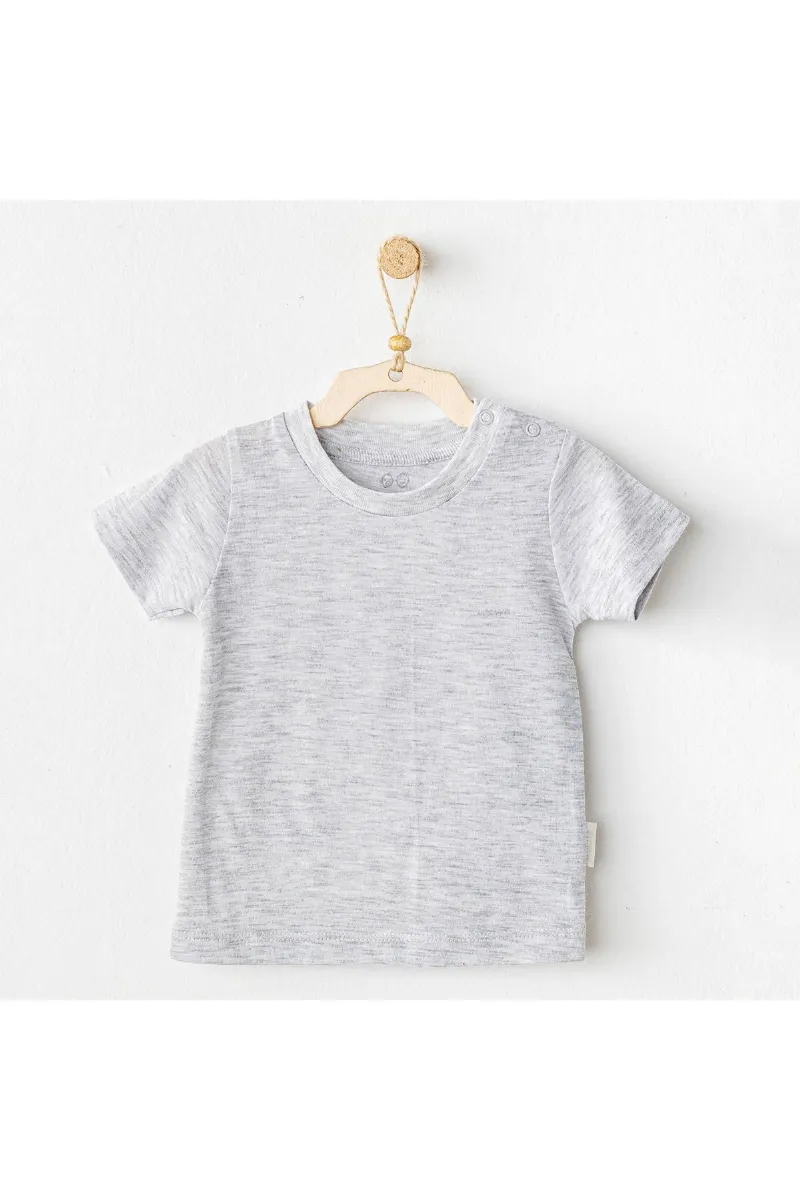 Andywawa AC25971 Casual Bebek Tişört Grey Melange
