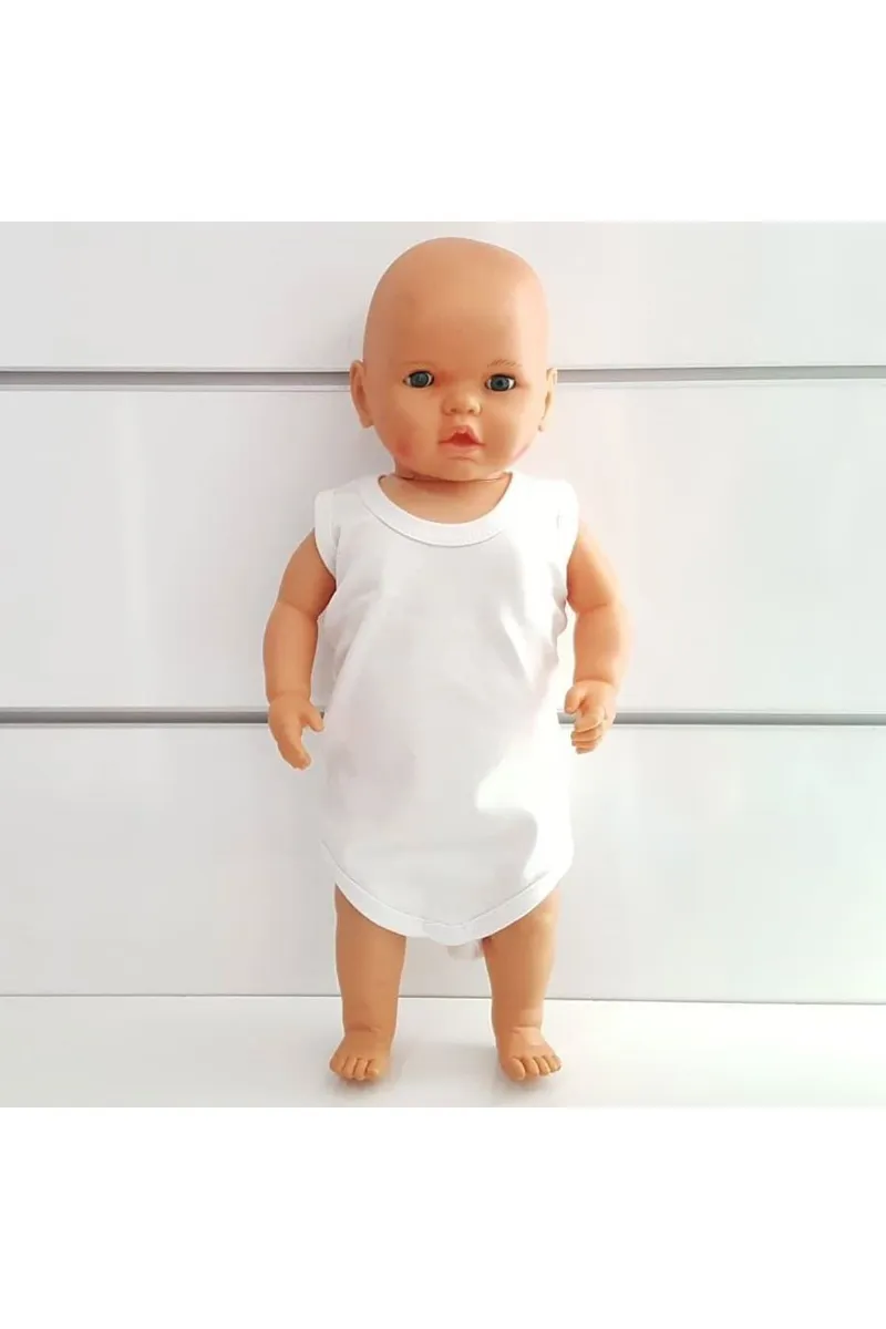 Beyaz Sade Alttan Çıt-çıtlı Askılı Badi Zıbın