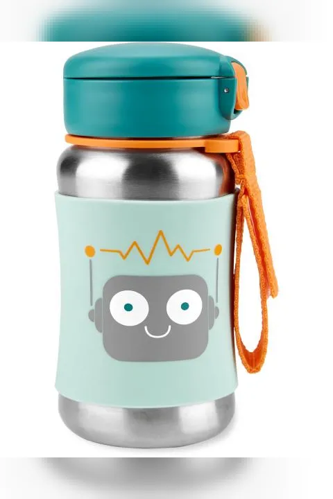 Skip Hop Zoo Pipetli Paslanmaz Çelik Suluk 350 ml Robot