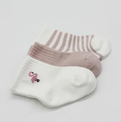 Bistyle Flamingo Girl 3'lü Penye Soket Çorap 10136 Ekru