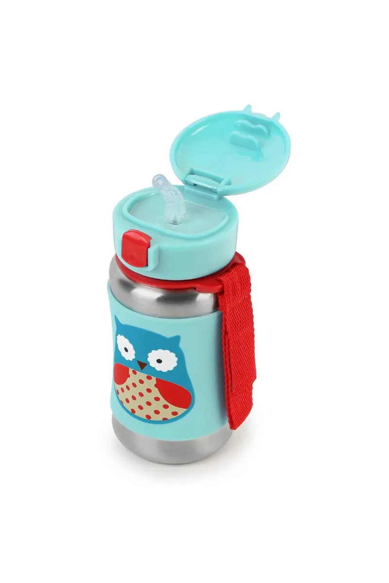 Skip Hop Zoo Pipetli Paslanmaz Çelik Suluk 350 ml Baykuş