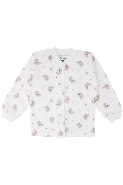 Kız Çocuk Ekru Bej Koala Desenli Çıtçıtlı Pijama Takımı