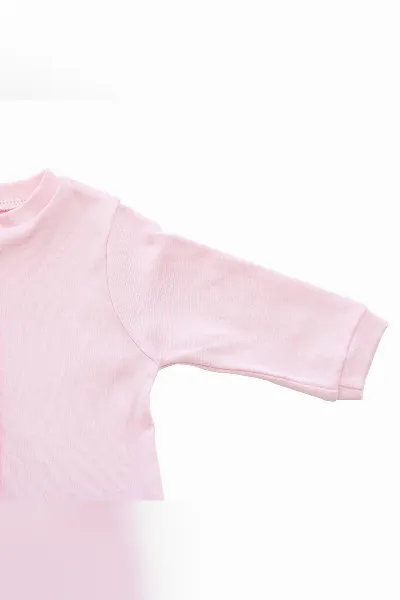 Sade Pembe Bereli Eldivenli Bebek Tulum