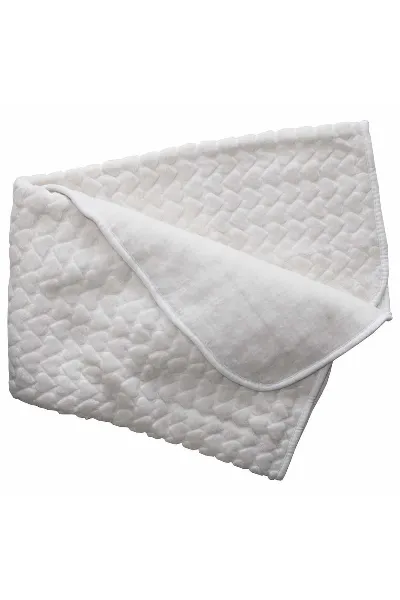 Ekru Kalp Kabartmalı Kalın Peluş Battaniye 100*120 cm