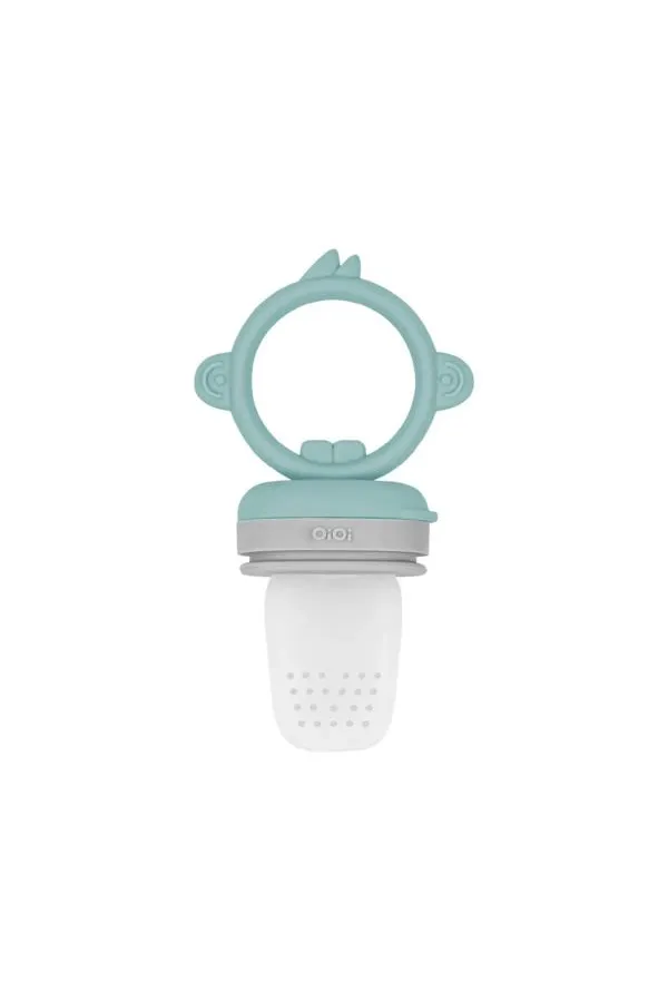 OiOi Silikon Püre Meyve Sebze Emziği Aqua Green / Powder Grey