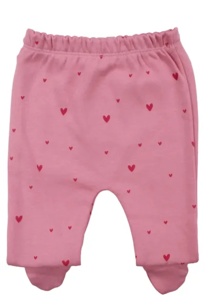 Kız Bebek Pembe Tavşan Baskılı Fırfırlı Patikli Pijama Takımı 0-3 Ay