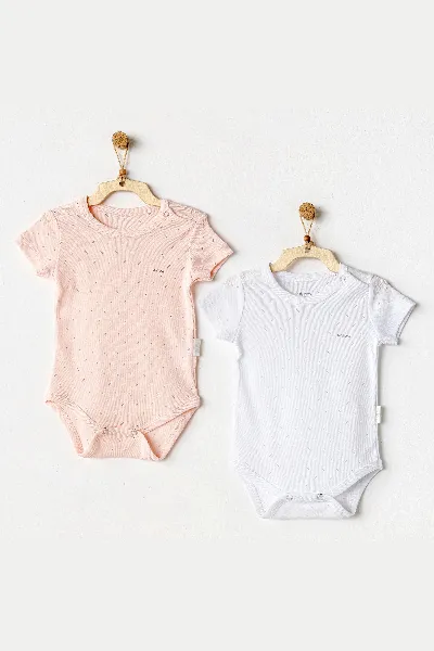 Andywawa AC25554 Sleeve Jacquard 2'Li Basic Body Pink White