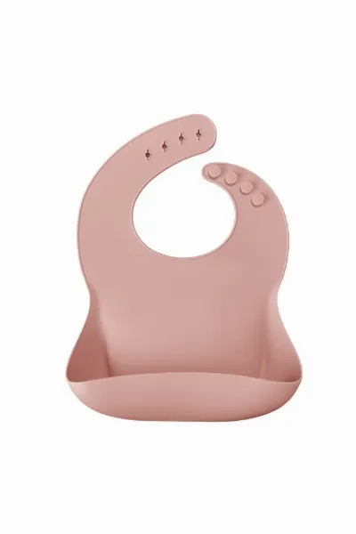 OiOi Basics Silikon Mama Önlüğü Pinky Pink