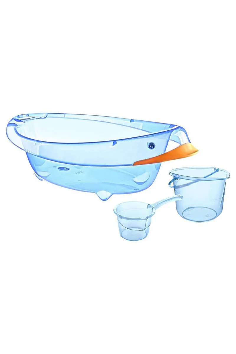 Ördekli Mavi Banyo Küvet Seti