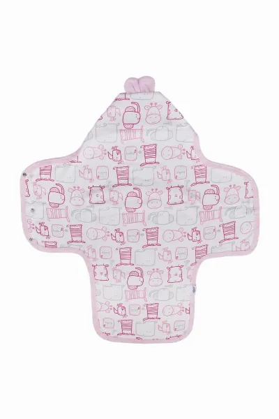 Unisex Pembe Renkli Hayvan Desenli Kundak Battaniye