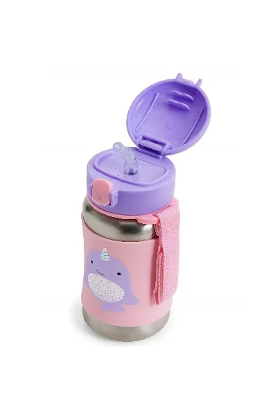 Skip Hop Zoo Pipetli Paslanmaz Çelik Suluk 350 ml Narwhal