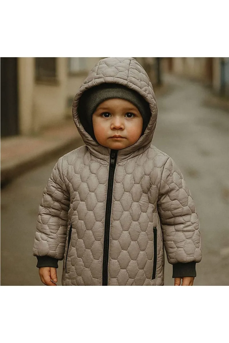 Unisex Vizon İçi Peluş Kapitoneli Mont