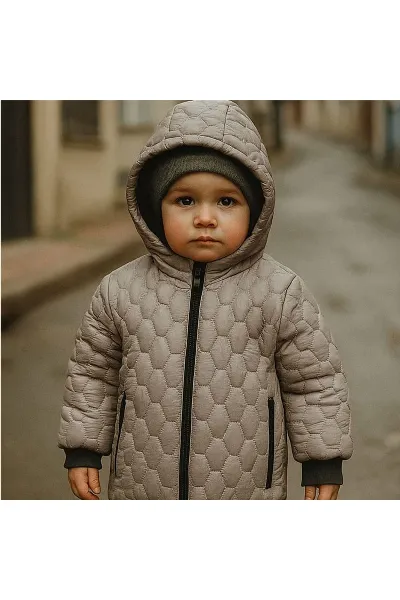 Unisex Vizon İçi Peluş Kapitoneli Mont