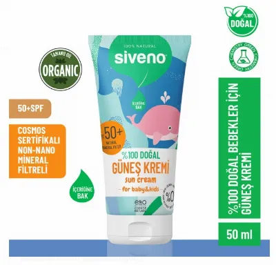 Siveno %100 Doğal Bebekler İçin Güneş Kremi 50 ml