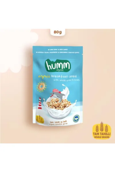 Humm Organik Tam Tahıllı ve Ballı Kahvaltılık Gevrek 80 Gr