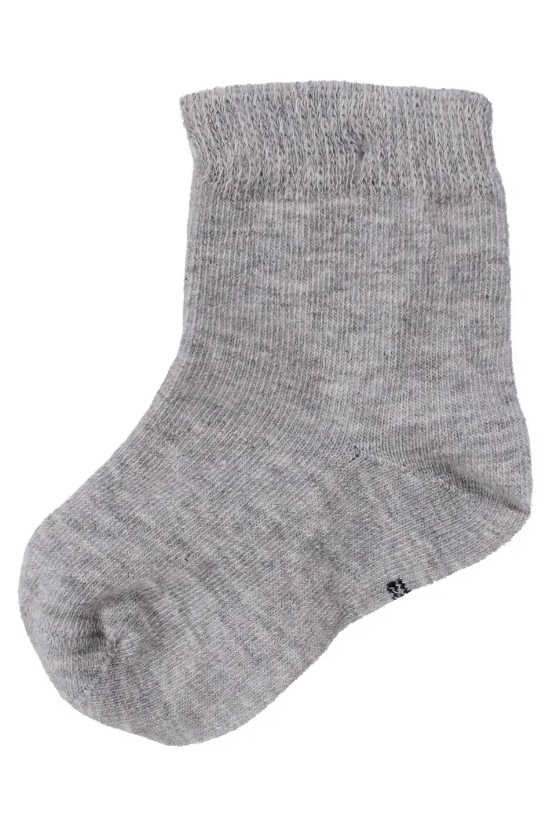 Erkek Bebek Gri Beyaz Laci Üçlü Çorap Set 12-18 Ay