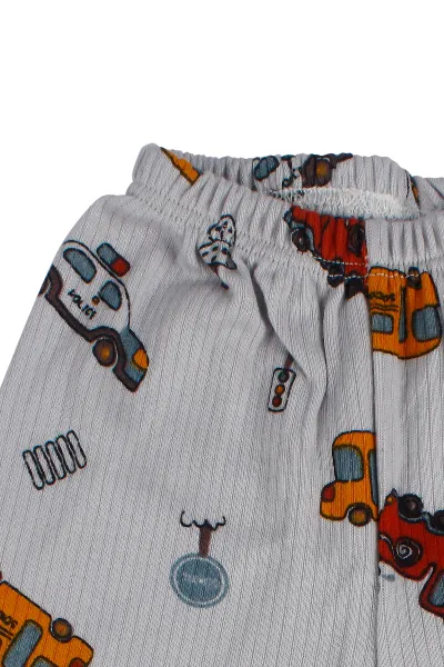 Erkek Bebek Gri Araba Baskılı 2'li Pijama Takımı