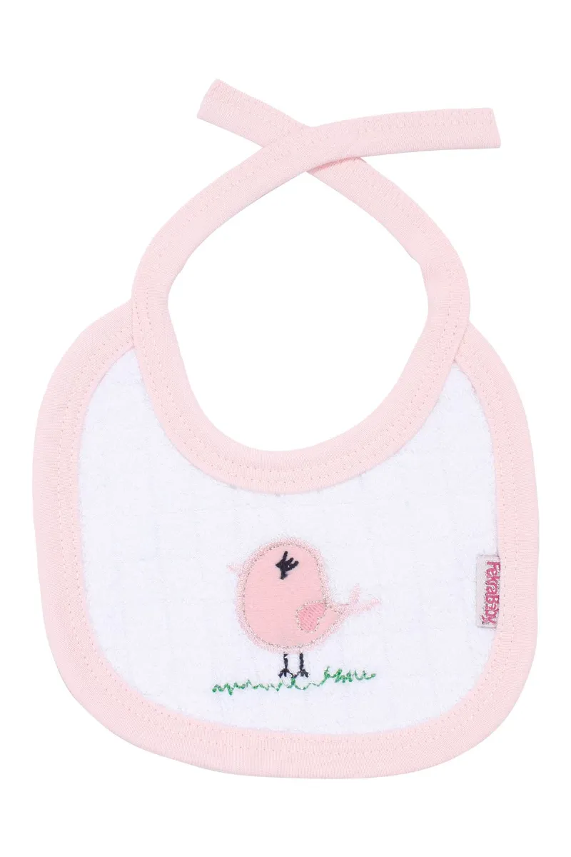 Unisex Pembe Civciv Motifli Havlu Bağlamalı Önlük