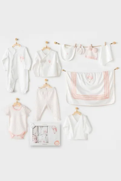 Andywawa AC25551 Newborn Set Pınk Baloons 10'Lu Hastane Çıkışı Ekru