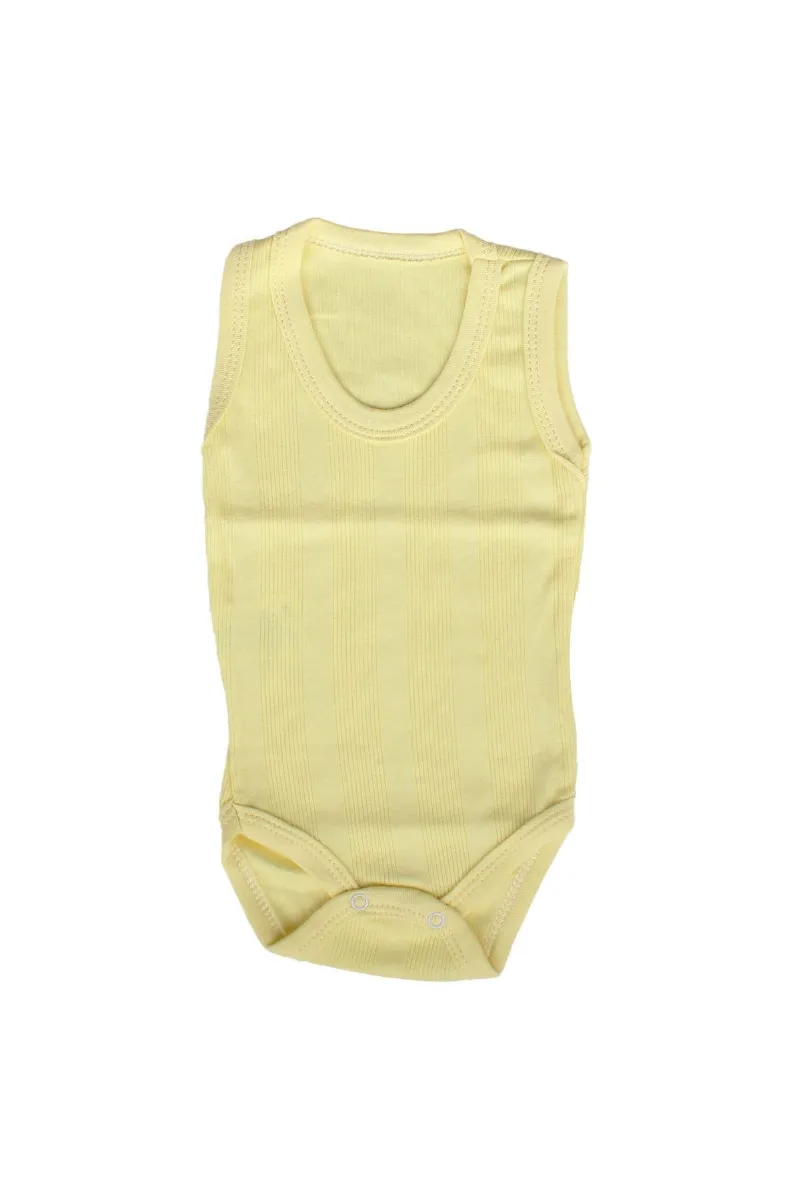Unisex Sarı Geniş Raporlu Askılı Zıbın