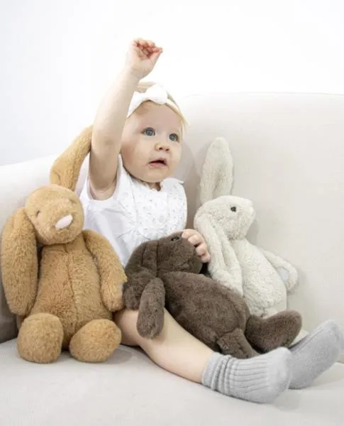 BabyJem Uyku Arkadaşım Oturabilen Tavşan 30 Cm 730 Vizon
