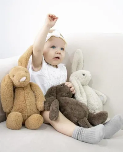 BabyJem Uyku Arkadaşım Oturabilen Tavşan 30 Cm 730 Vizon