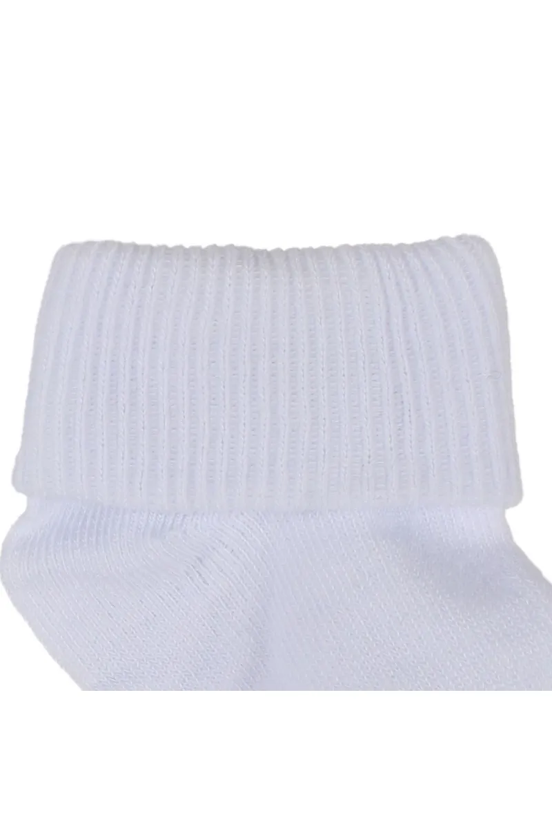 Unisex Beyaz Kıvrık Patik Çorap