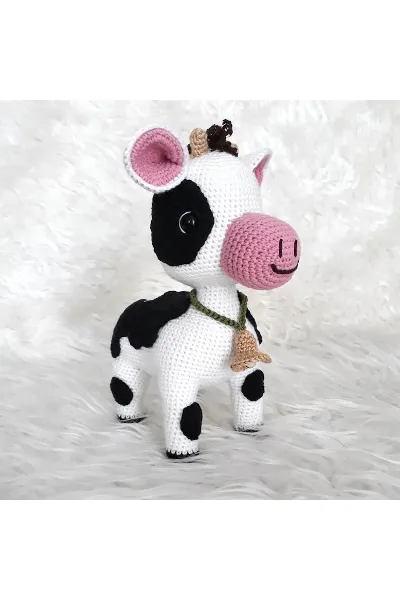 Buzu Sevimli Buzağı Amigurumi Organik Oyuncak