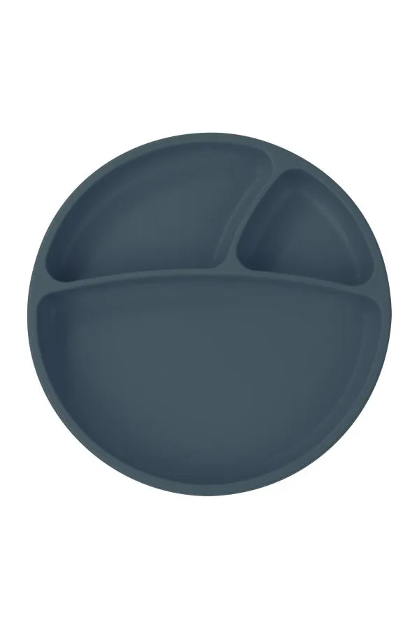 OiOi Porsiyon Vakum Tabanlı Silikon Tabak Deep Blue