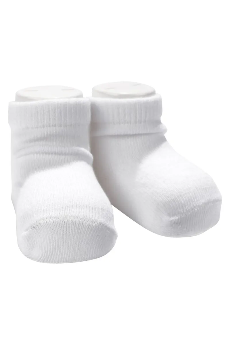 Unisex Ekru Düz Patik Çorap 0-6 Ay