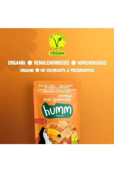 Humm Organik Glutensiz Vegan Mangolu Mini Küpler 30 Gr