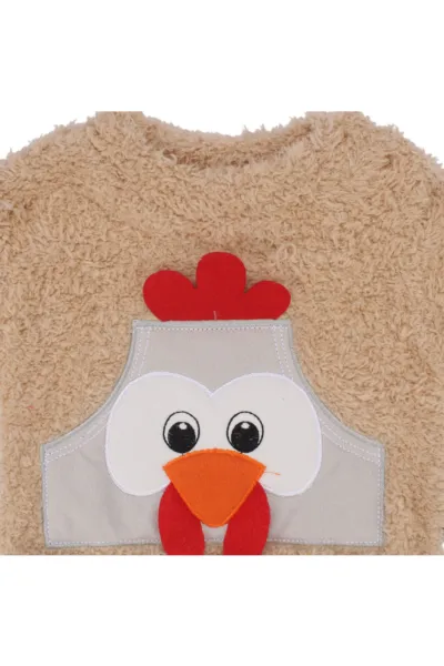 Erkek Bebek Bej Horozlu Welsoft 2'li Peluş Takım
