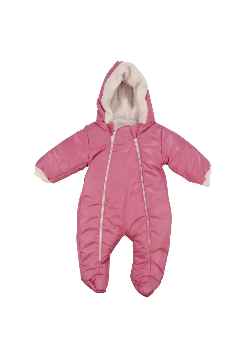 Kız Bebek Pembe Çift Fermuarlı İçi Peluş Patikli Kozmonot