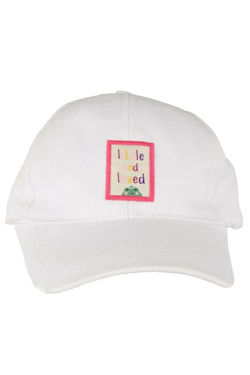 Kız Çocuk Beyaz Little Yazılı Şapka 4-8 Yaş
