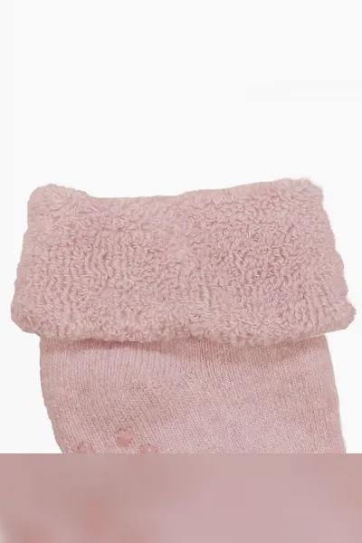 Unisex Pudra Kıvrık Sweet Kaydırmaz Taban Havlu Çorap