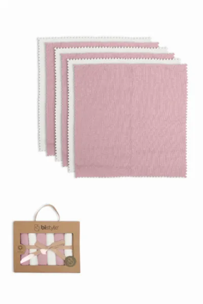 Bistyle Colours Kutulu 6lı Penye Mendil 20x20 90161 Ekru Gül Kurusu