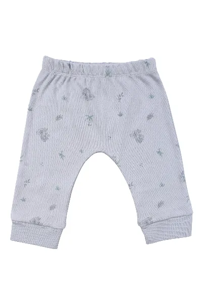 Unisex Gri Koala Desenli Organik Üçlü Pijama Takımı