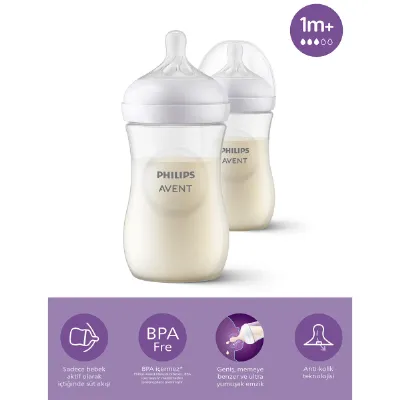 Philips Avent Doğal Tepkili Natural Response PP 2'Li Biberon Seti 260 ml 1+ Ay