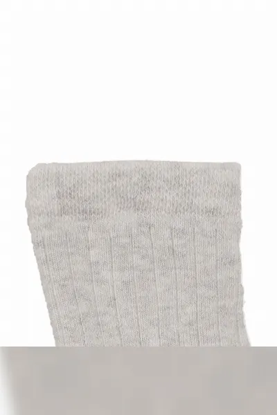 Unisex Gri Love Kaydırmaz Taban Polar Çorap