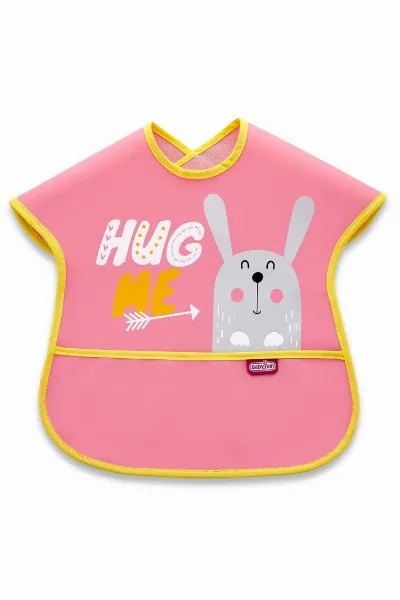 BabyJem Poli Muşamba Büyük Mama Önlüğü 029 Pembe