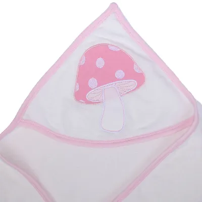 Kız Bebek Pembe Mantar Desenli Havlu Lif Set