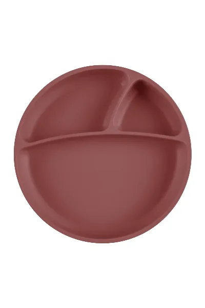 OiOi Porsiyon Vakum Tabanlı Silikon Tabak Velvet Rose
