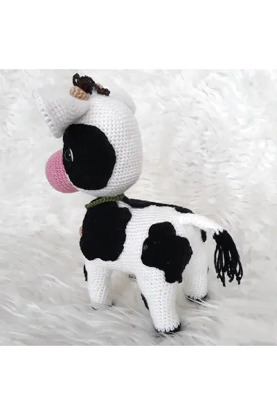 Buzu Sevimli Buzağı Amigurumi Organik Oyuncak