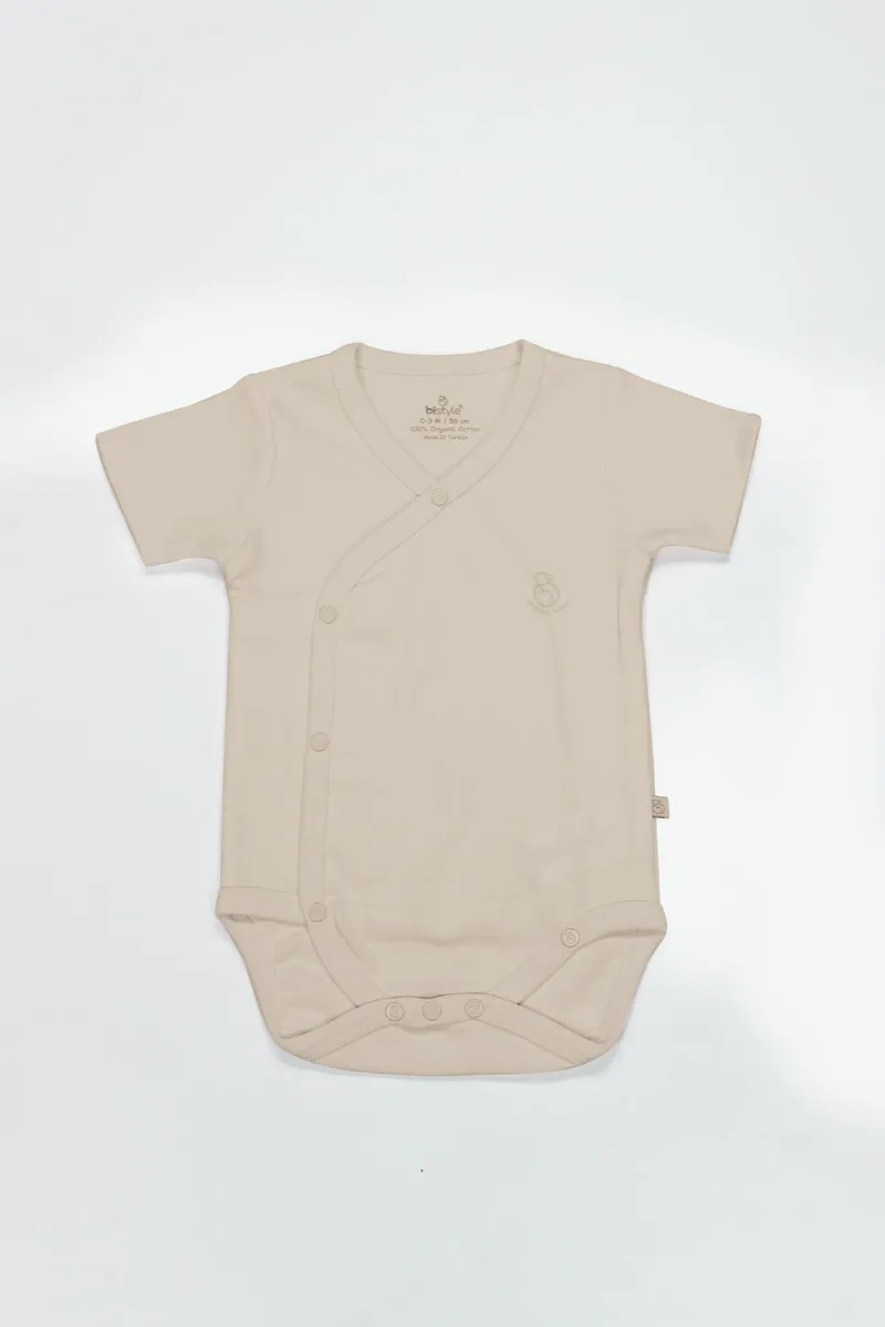 Bistyle Organik Natural Basic Style Kruvaze Yarım Kol Body BS17101 Bej