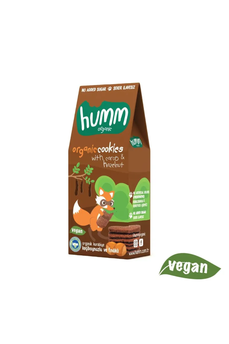 Humm Organik Keçiboynuzlu ve Fındıklı Vegan Kurabiye 55 Gr